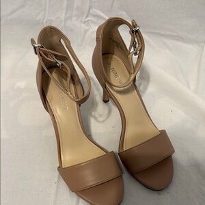 Nine West Tan Heeled Sandals with Ankle Strap